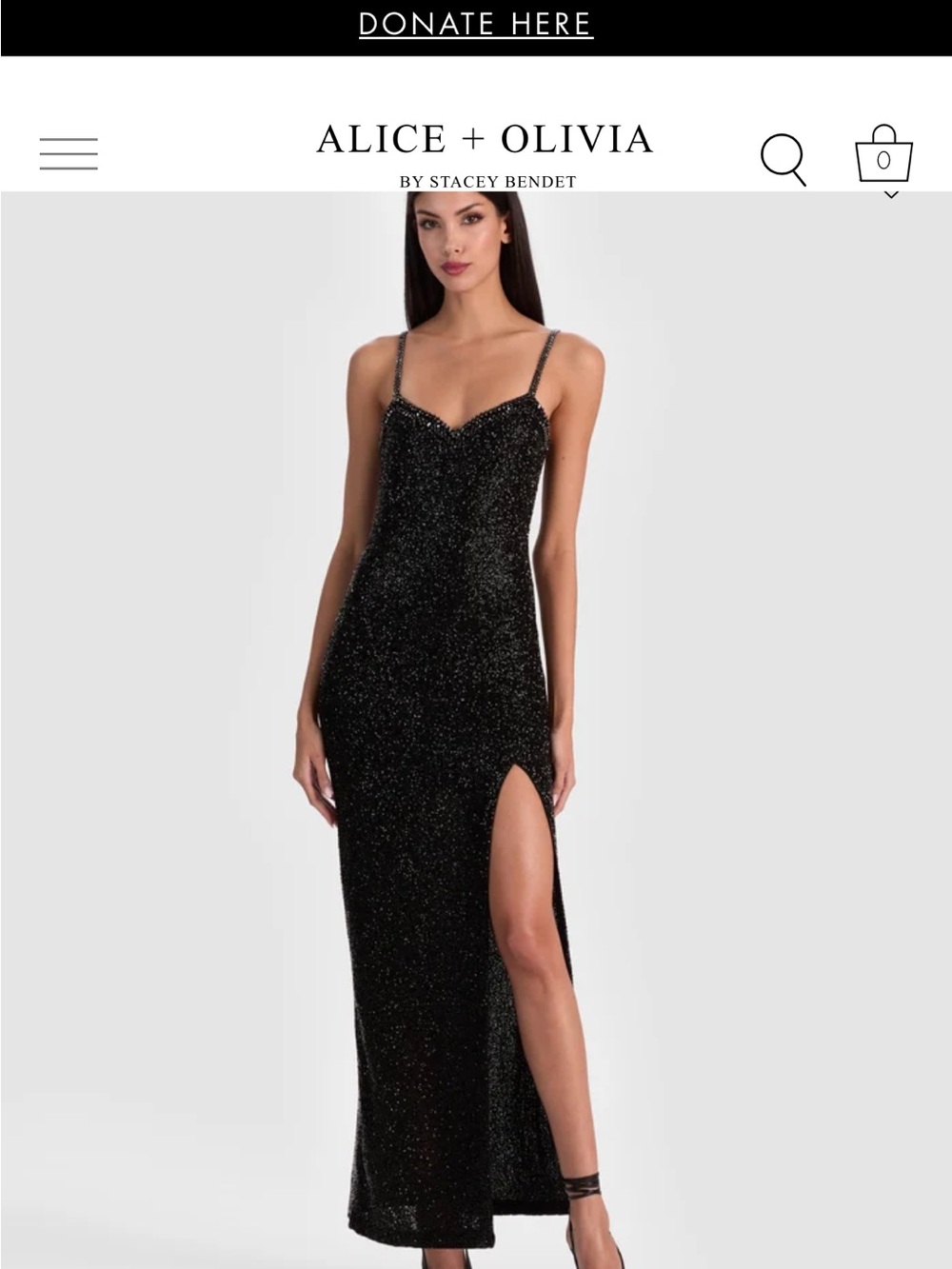 Alice + Olivia NINA EMBELLISHED MAXI DRESS